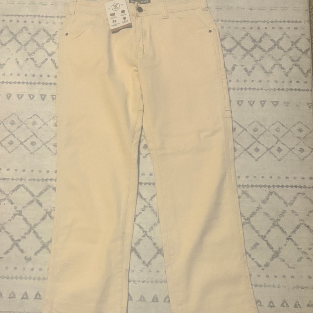 NWT Men’s Jack Rivet Flex Painter Utility Cream Pants 34x32